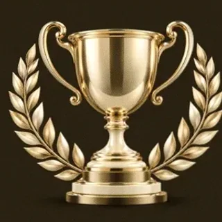 Gold trophy cup — Ruby Reels